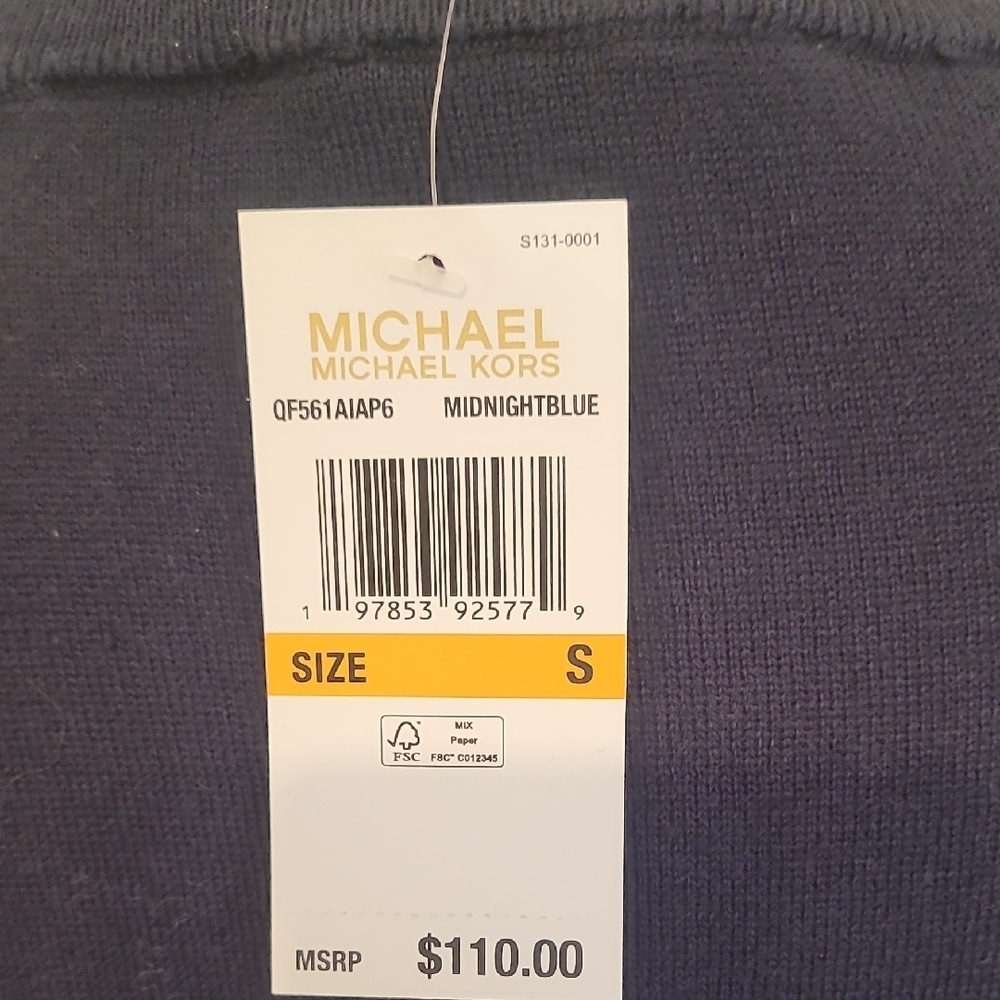 Michael Kors Deep Blue Crew Neck Sweater - Picture 2 of 5